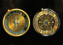 create crypto currency bitcoin token coin badge logo